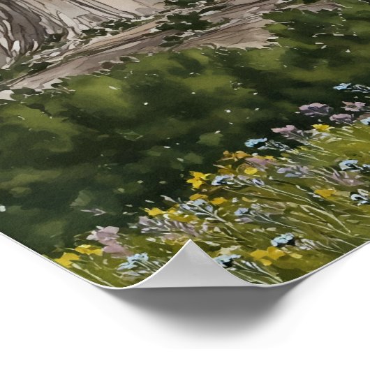 Devils Tower National Monument Watercolor Poster (Ecke)