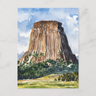 Devils Tower National Monument Watercolor Postkarte