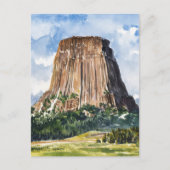 Devils Tower National Monument Watercolor Postkarte (Vorderseite)