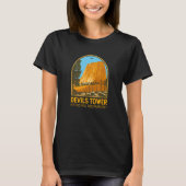 Devils Tower National Monument Wyoming Emblem Vint T-Shirt (Vorderseite)