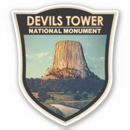 Devils Tower National Monument Wyoming Watercolor Aufkleber