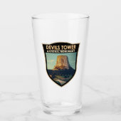 Devils Tower National Monument Wyoming Watercolor Glas (Vorderseite)