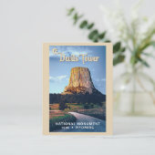 Devils Tower National Monument Wyoming Watercolor Postkarte (Stehend Vorderseite)
