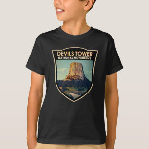 Devils Tower National Monument Wyoming Watercolor  T-Shirt