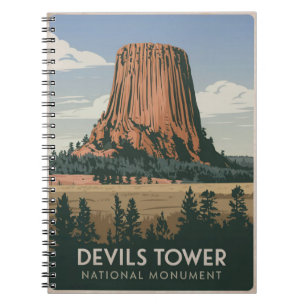 Devils Tower Nationalpark im Vintage-Stil Notizblock