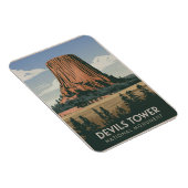 Devils Tower Nationalpark Vintag Magnet (Rechte Seite)