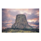 Devils Tower Phantastisch Clouds Fotodruck (Vorne)