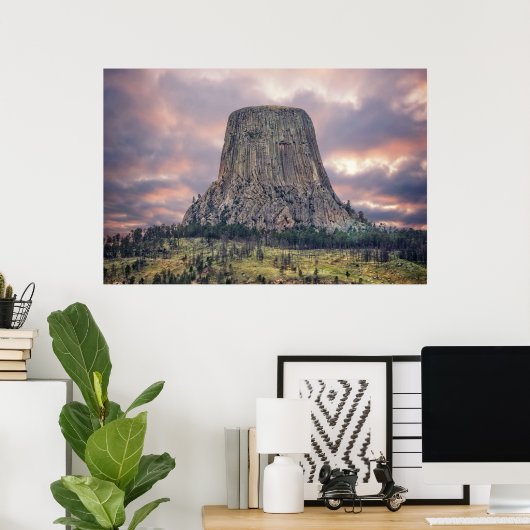 Devils Tower Phantastisch Clouds Poster (Heimbüro)