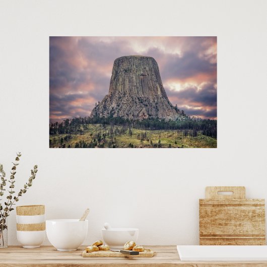 Devils Tower Phantastisch Clouds Poster (Küche)