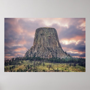 Devils Tower Phantastisch Clouds Poster