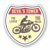 Devil's Tower Road - die Lasso Motorrad Road tri Aufkleber (Vorderseite)