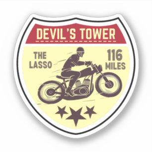 Devil's Tower Road - die Lasso Motorrad Road tri Aufkleber