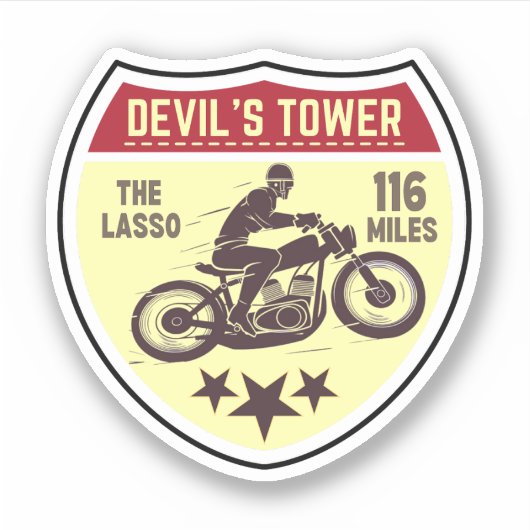 Devil's Tower Road - die Lasso Motorrad Road tri Aufkleber (Vorderseite)