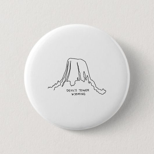 Devil's Tower Tee Wyoming Cowboy State Nationaler Button (Vorderseite)