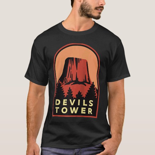 Devils Tower WY National Monument Raglan Baseball T-Shirt (Vorderseite)