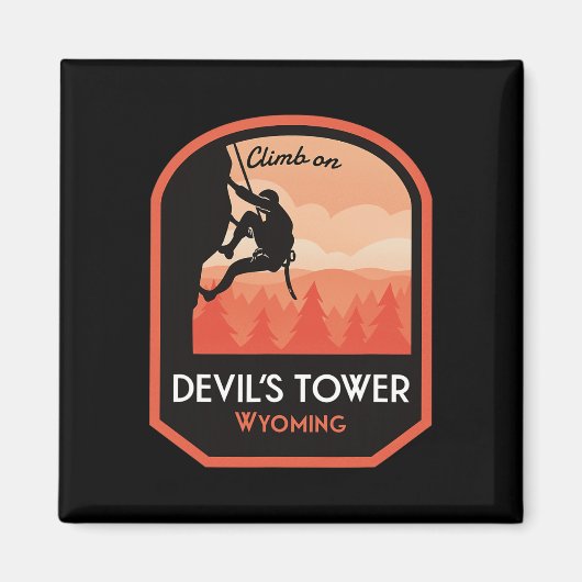 Devils Tower Wyoming Felsenklettern Magnet (Vorne)