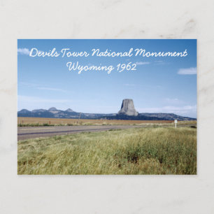 Devils Tower Wyoming Landscape Retro 1962 Postkart Postkarte