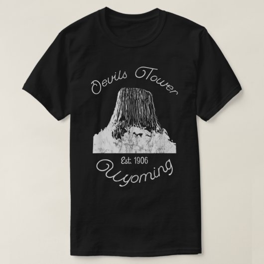 Devils Tower Wyoming National Monument Retro T-Shirt (Design vorne)