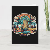 Devils Tower Wyoming National Monument Retro Vinta Karte (Vorderseite)