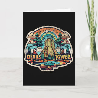 Devils Tower Wyoming National Monument Retro Vinta Karte