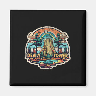 Devils Tower Wyoming National Monument Retro Vinta Magnet