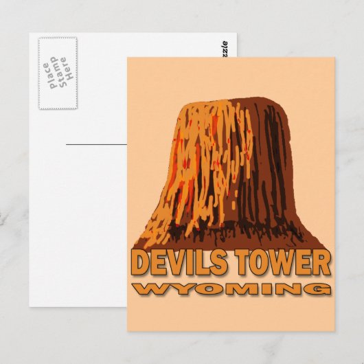 DEVILS TOWER WYOMING POSTKARTE (Vorne/Hinten)