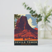 Devils Tower, Wyoming, Reise Postkarte (Stehend Vorderseite)
