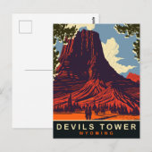 Devils Tower, Wyoming, Reise Postkarte (Vorne/Hinten)