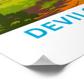 Devils Tower Wyoming Travel Print Poster (Ecke)