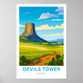 Devils Tower Wyoming Travel Print Poster (Vorne)