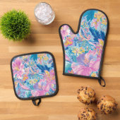 Devina Lily - Anenome Collette Oven Mitt & Pot Hol Ofenhandschuh & Topflappen-Set (Oben Unten)