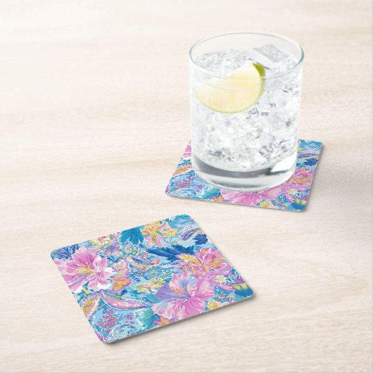 Devina Lily - Anenome Collette Square Coaster Rechteckiger Pappuntersetzer (Vor Ort)