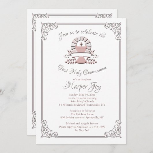 Devine Chalice-Kommunions-Einladung Einladung (Vorne/Hinten)