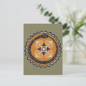 Devine Fire Wheel mit Ouroboros Snake Voodoo Postkarte (Stehend Vorderseite)