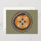 Devine Fire Wheel mit Ouroboros Snake Voodoo Postkarte (Vorne/Hinten)