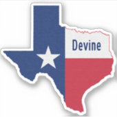 Devine Texas Flag Aufkleber (Vorderseite)