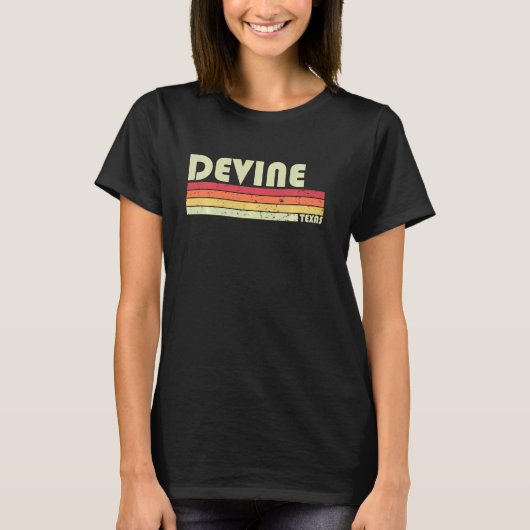 DEVINE TX TEXAS Funny City Zuhause Roots Geschenk T-Shirt (Vorderseite)