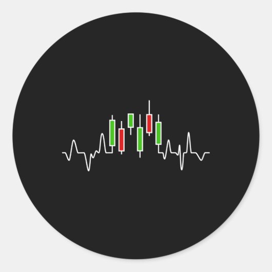 Devisen- oder Börsenhändler-Candlestick Hebeat Gra Runder Aufkleber (Vorderseite)