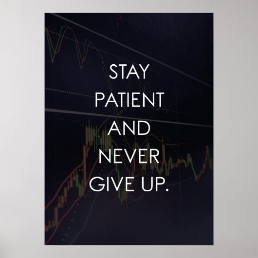 Devisen und Handel - Patienten Bleibe und nie aufg Poster (Vorne)