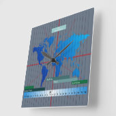 Devisentimezone-Uhr GMT basiert Quadratische Wanduhr (Winkel)