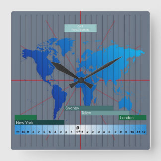 Devisentimezone-Uhr GMT basiert Quadratische Wanduhr