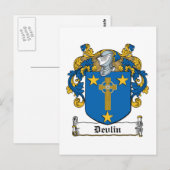 Devlin Familienwappen Postkarte (Vorne/Hinten)