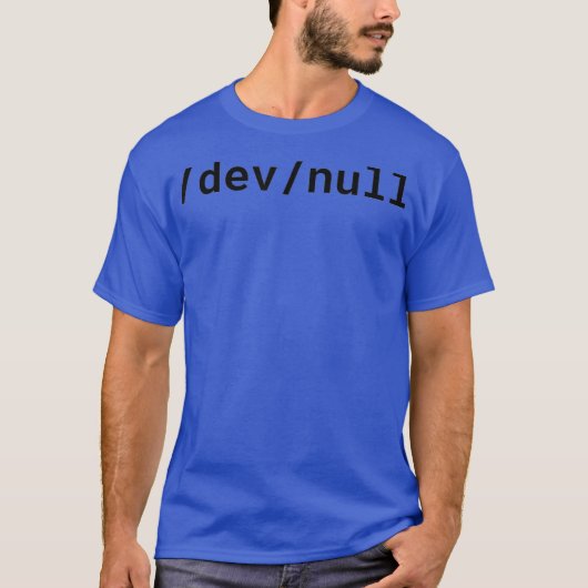 devnull Funny Black Tet Design für LinuUni T-Shirt (Vorderseite)