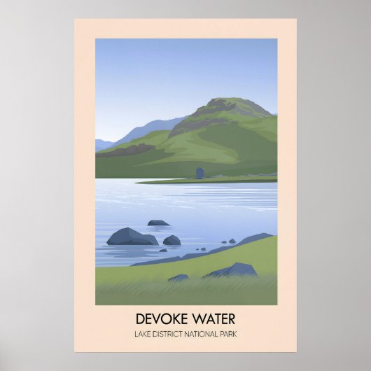 Devoke Water Lake District Reiseplakat Poster (Vorne)