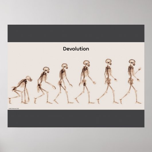 "Devolution", funny, humor, joke Poster (Vorne)