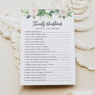 DEVON 20 Fragen über die Bride Game Einladung