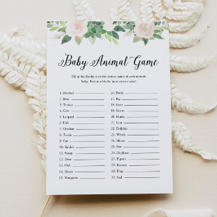 DEVON Baby Animal Greenerity Baby Shower Game Einladung