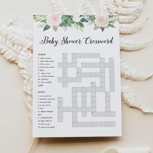 DEVON Baby Shower Crossword Game Card Einladung