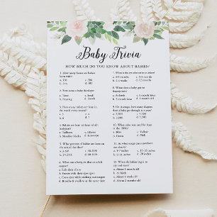 DEVON Baby Trivia Greenerenery Baby Shower Game Ca Einladung