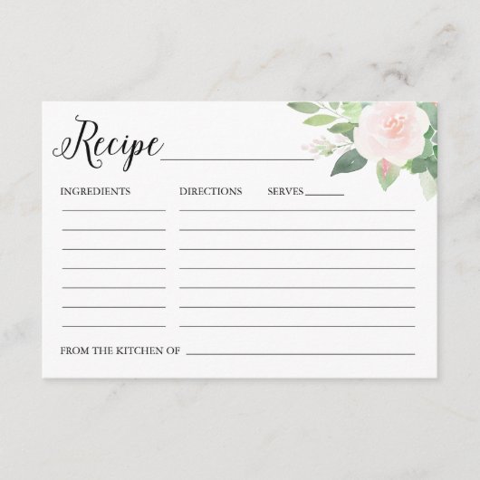 DEVON Blush Blumengrün Rezept Begleitkarte (Vorderseite)